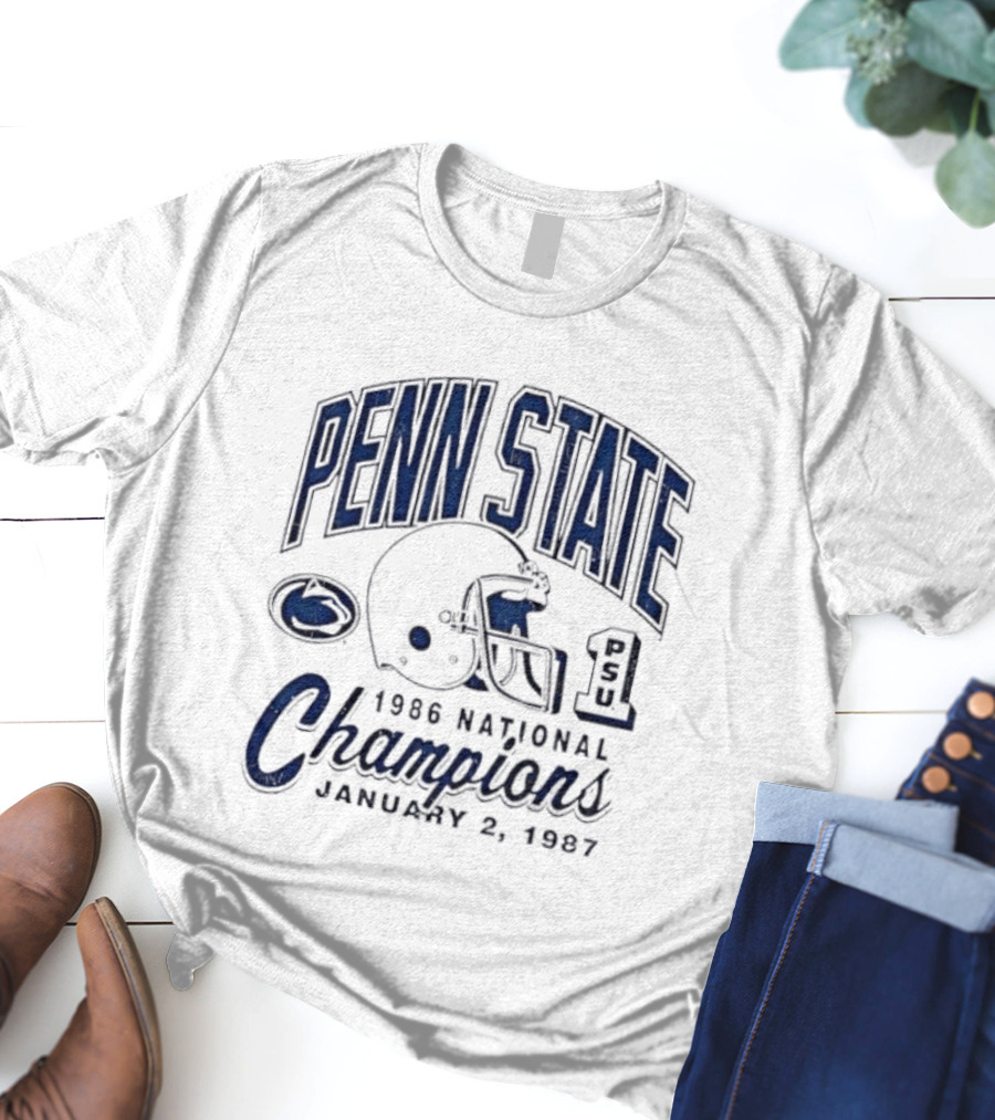 Penn State Nittany Lions 1986 National Champions January 2 1987 T-Shirt