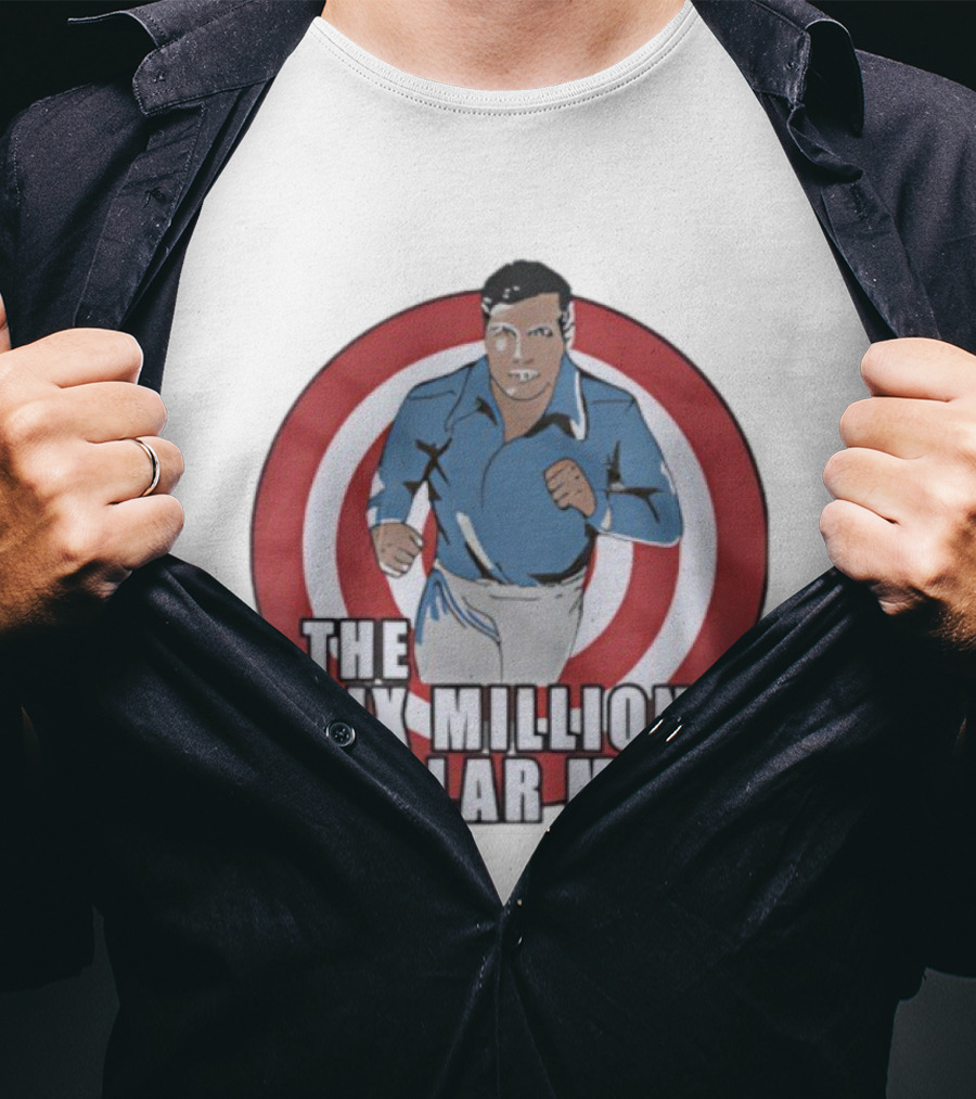 The Six Million Dollar Man Iconic Retro Style Red Target Background T-Shirt