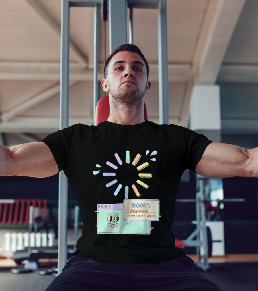 2026 Loading Please Don’t Crash Fun Pixel Art Countdown Graphic T-Shirt