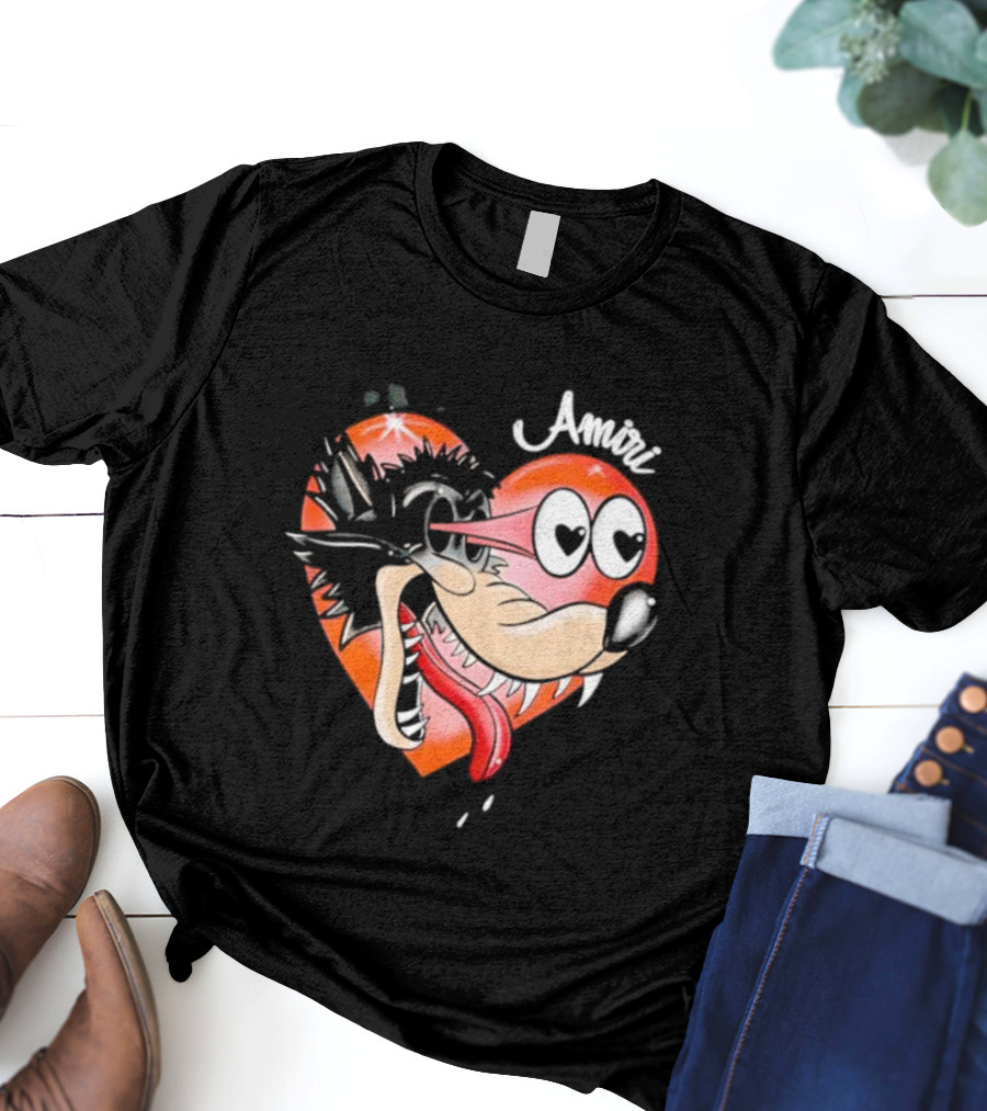 Amiri Hopeless Romantic Heart Cartoon Animation T-Shirt
