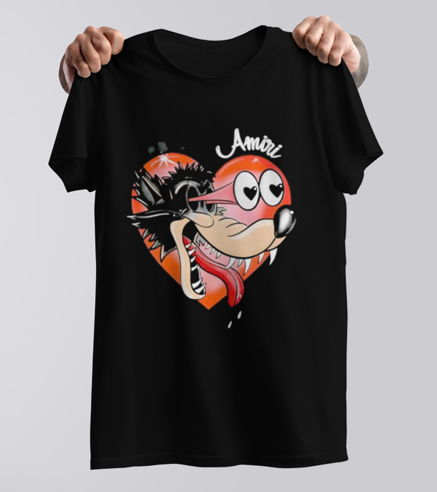 Amiri Hopeless Romantic Heart Cartoon Animation T-Shirt