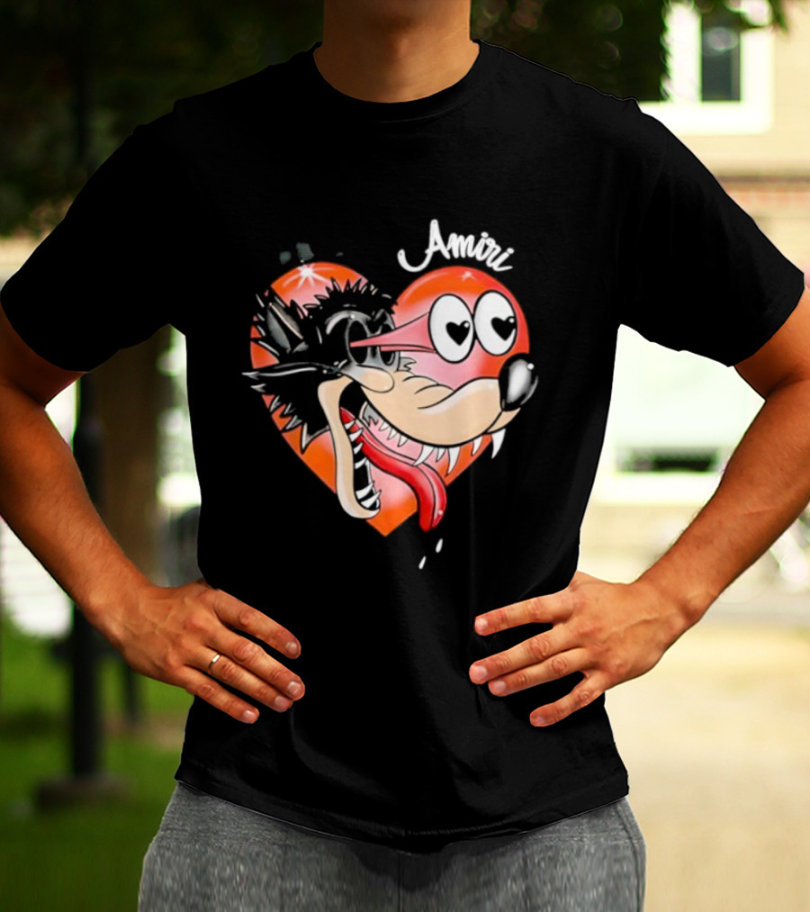 Amiri Hopeless Romantic Heart Cartoon Animation T-Shirt