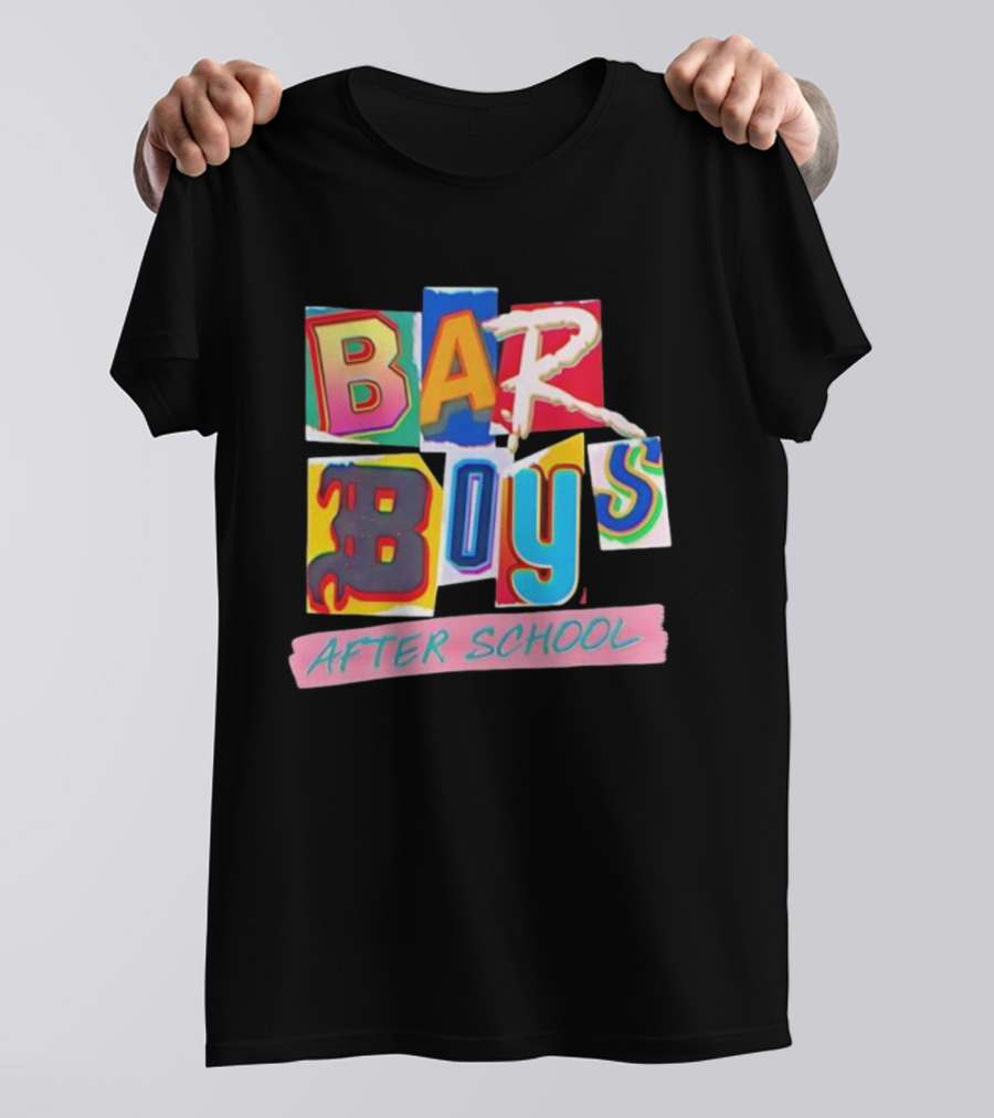 Bar Boys After School Retro Colorful Text Design T-Shirt