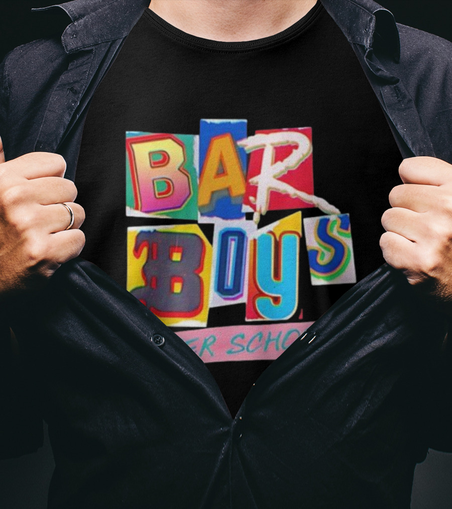 Bar Boys After School Retro Colorful Text Design T-Shirt