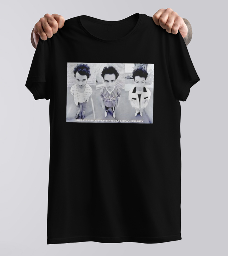Just 3 Brothers From New Jersey Black And White Trio Image T-Shirt