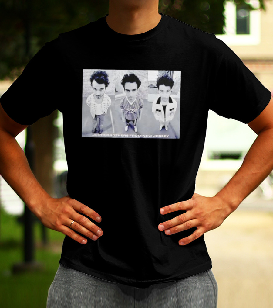 Just 3 Brothers From New Jersey Black And White Trio Image T-Shirt