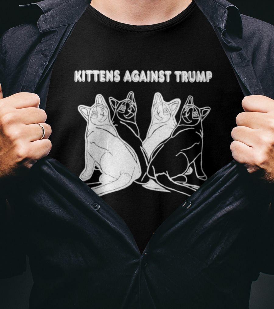 Kittens Against Trump Cats Illustration T-Shirt