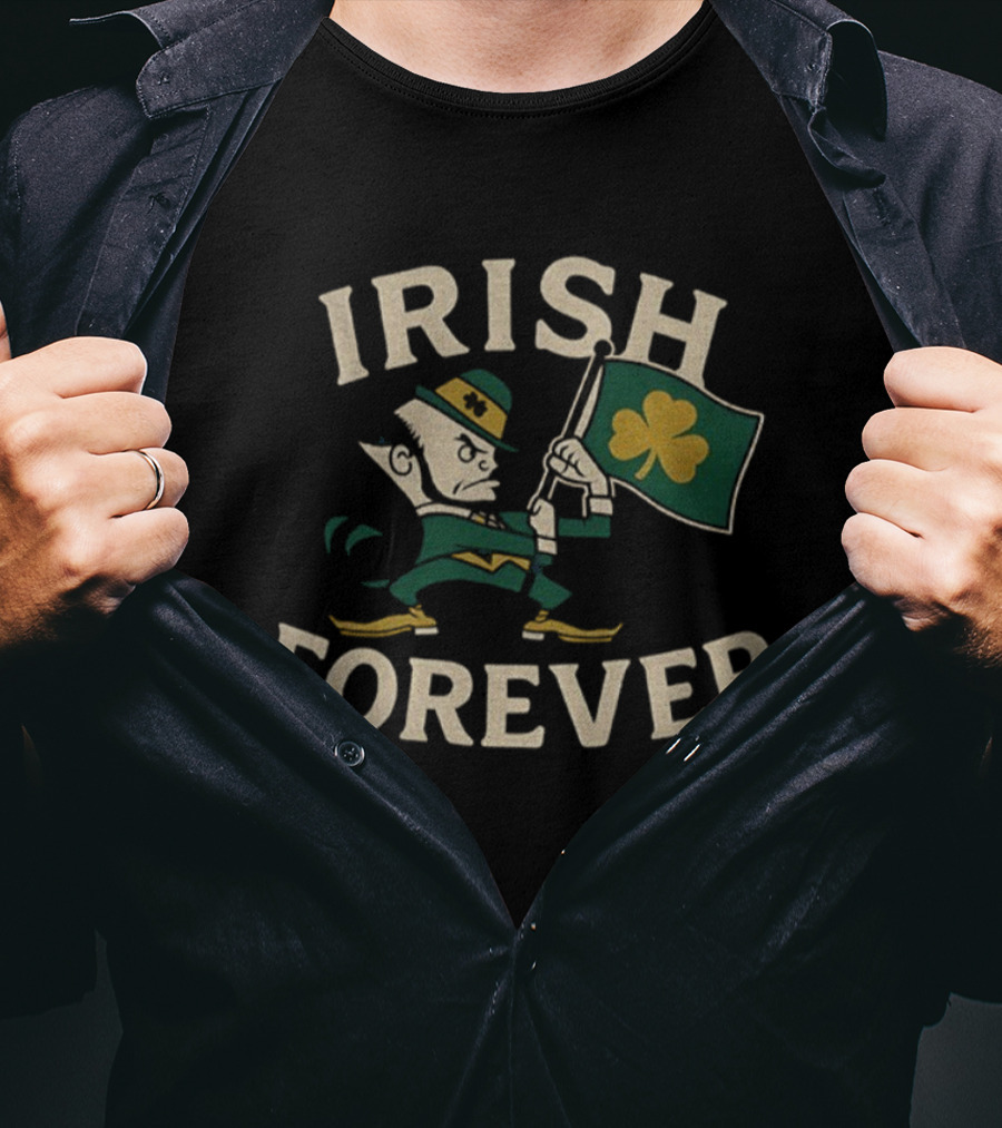 Irish Forever Leprechaun Notre Dame Fighting Irish Football 2025 T-Shirt