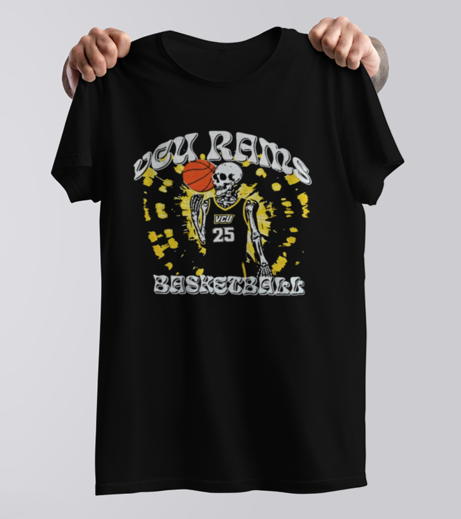 VCU Rams Skeleton Basketball Player VC 25 T-Shirt