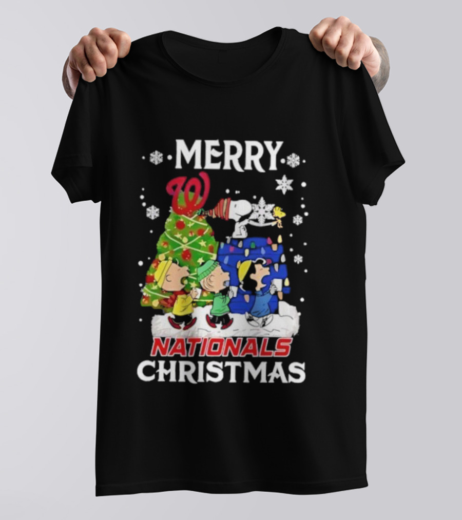 Merry Washington Nationals Christmas Snoopy And Friends T-Shirt