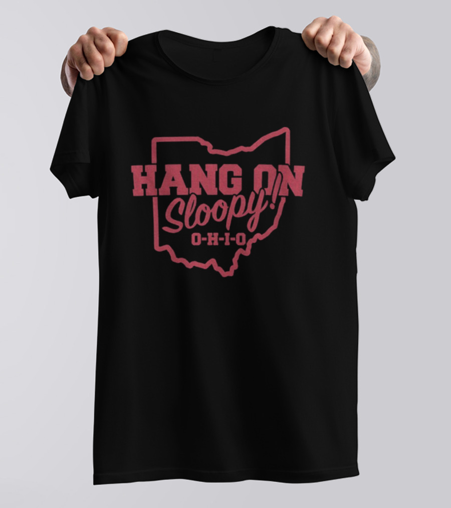 Ohio Hang On Sloopy Ohio State Buckeyes Football Outline Map T-Shirt
