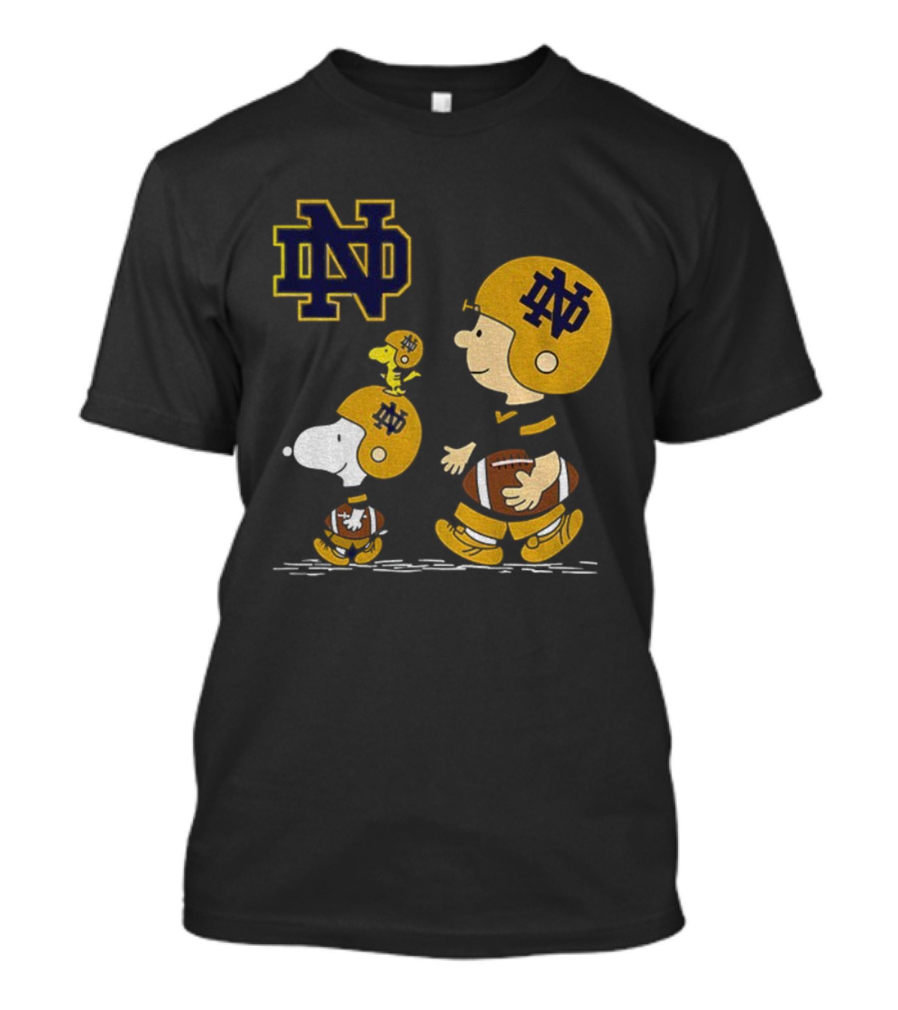 Snoopy Peanuts Notre Dame Fighting Irish Football 2025 Fan Collection T-Shirt