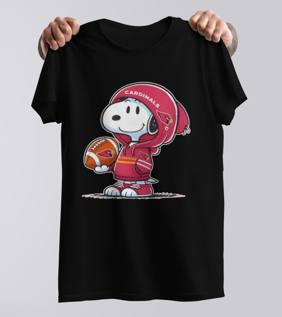 Snoopy Arizona Cardinals Football And Ball T-Shirt