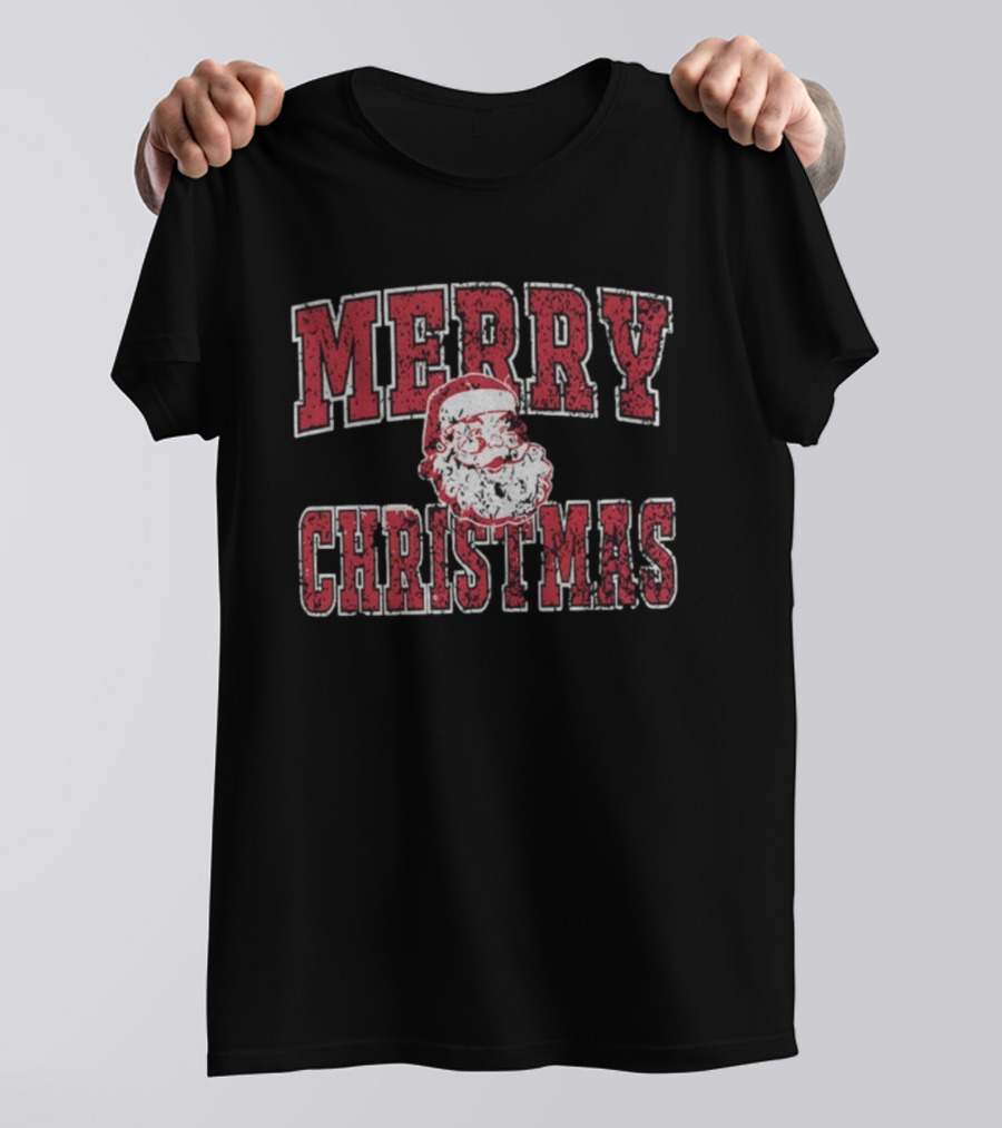 Merry Christmas Santa Claus Big Face Festive Holiday T-Shirt