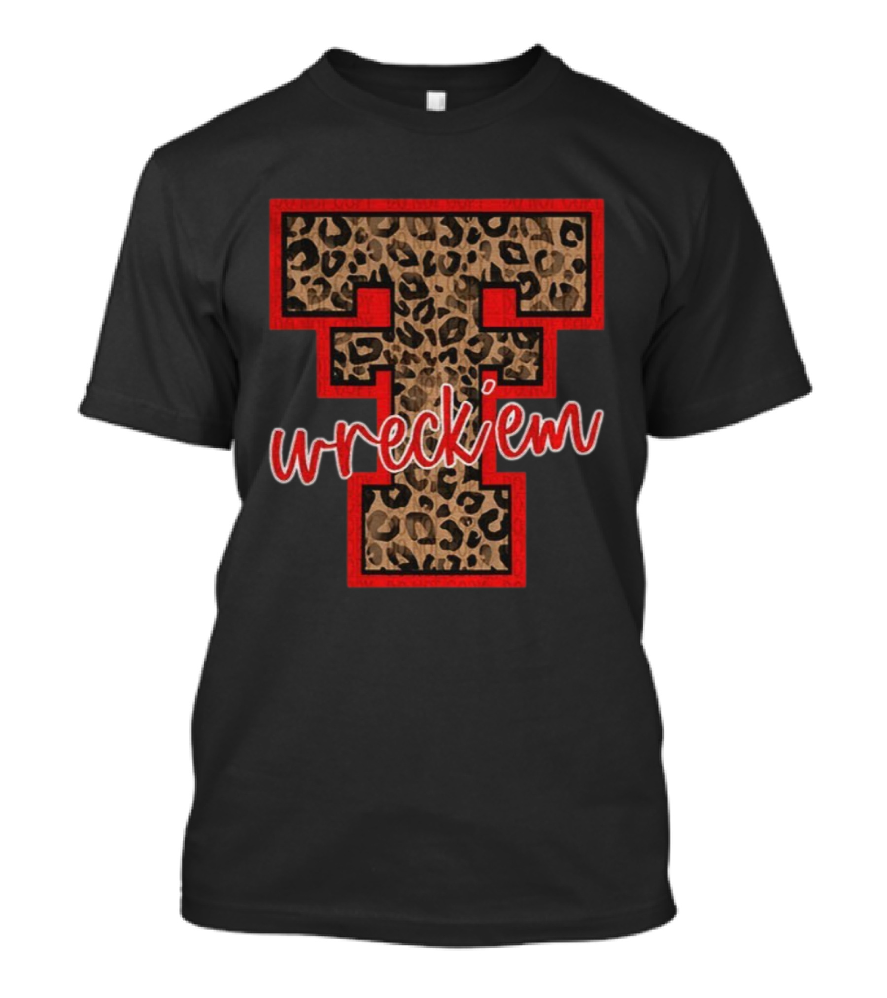 Texas Tech Red Raiders Leopard Print Wreck 'Em 2025 Game Day T-Shirt