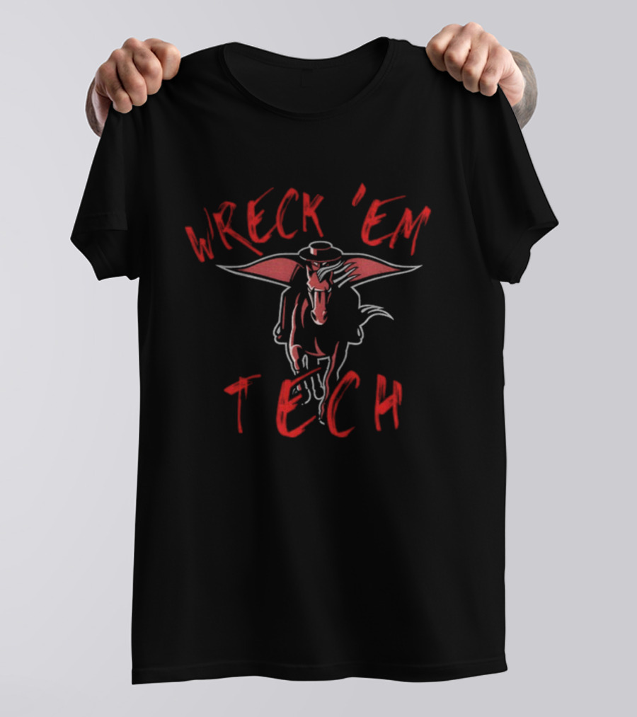 Wreck 'em Tech Texas Tech Red Raiders Football Masked Rider T-Shirt