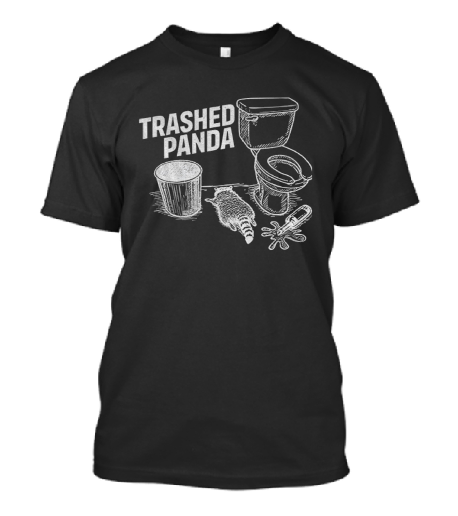 Trashed Panda Funny Raccoon Meme Toilet Humor T-Shirt