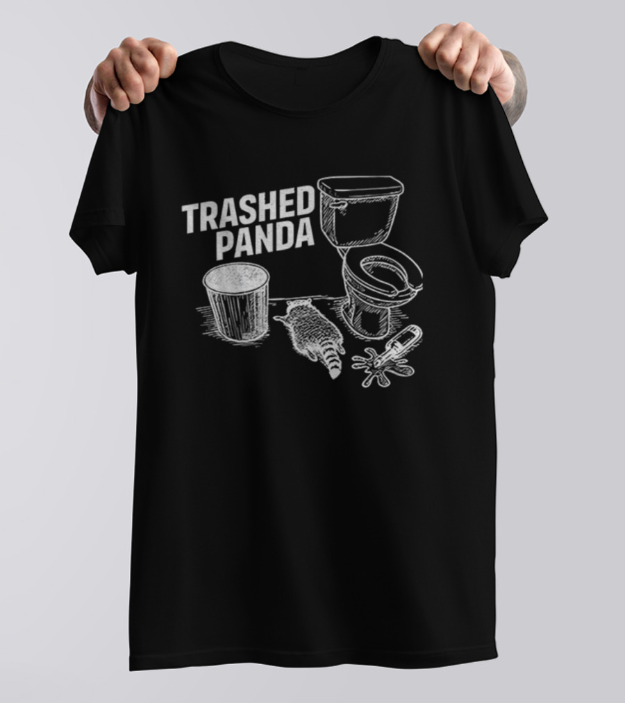 Trashed Panda Funny Raccoon Meme Toilet Humor T-Shirt