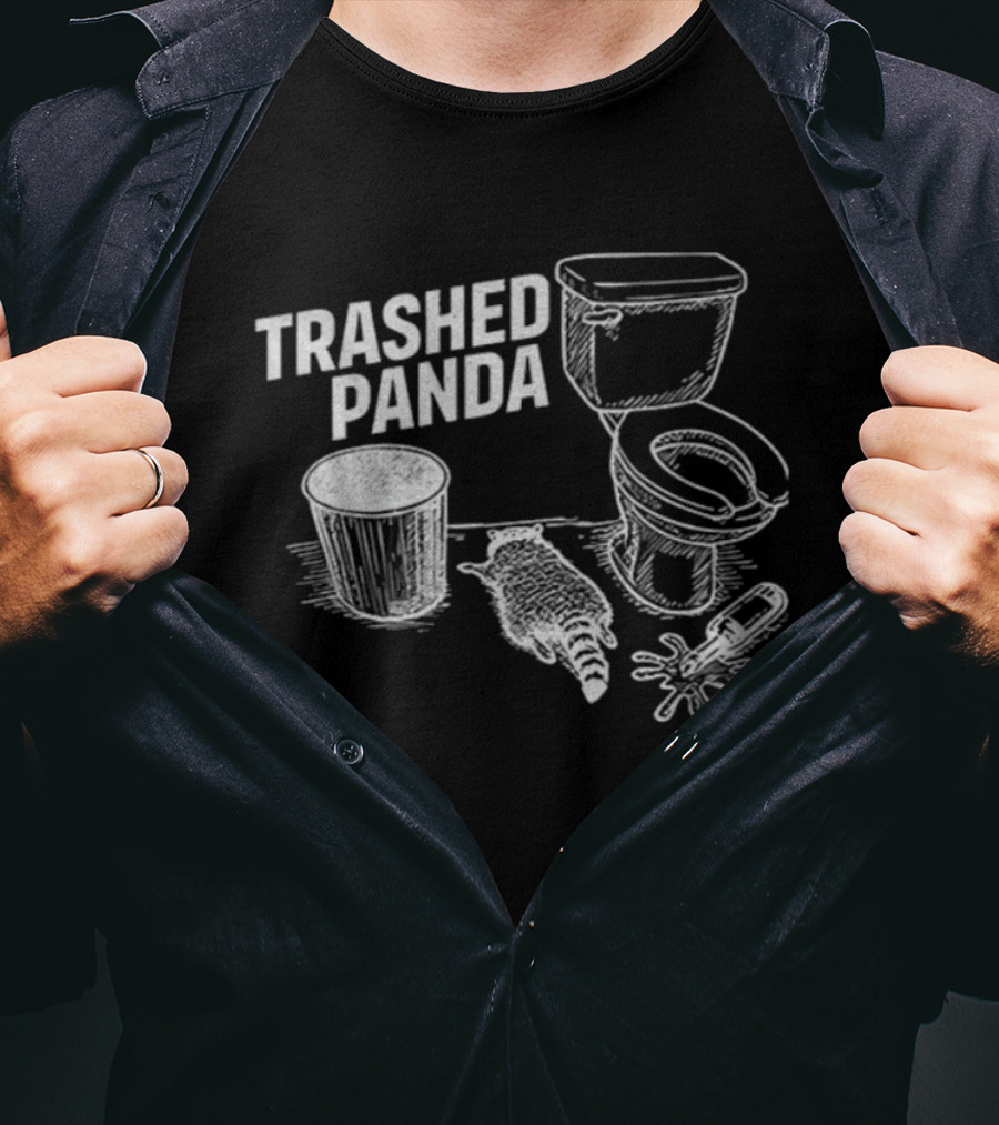 Trashed Panda Funny Raccoon Meme Toilet Humor T-Shirt