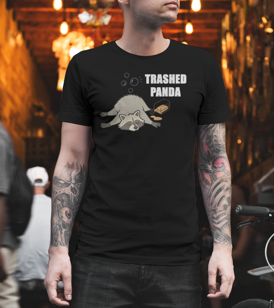 Trashed Panda Raccoon True Story Virginia Liquor Adventure T-Shirt