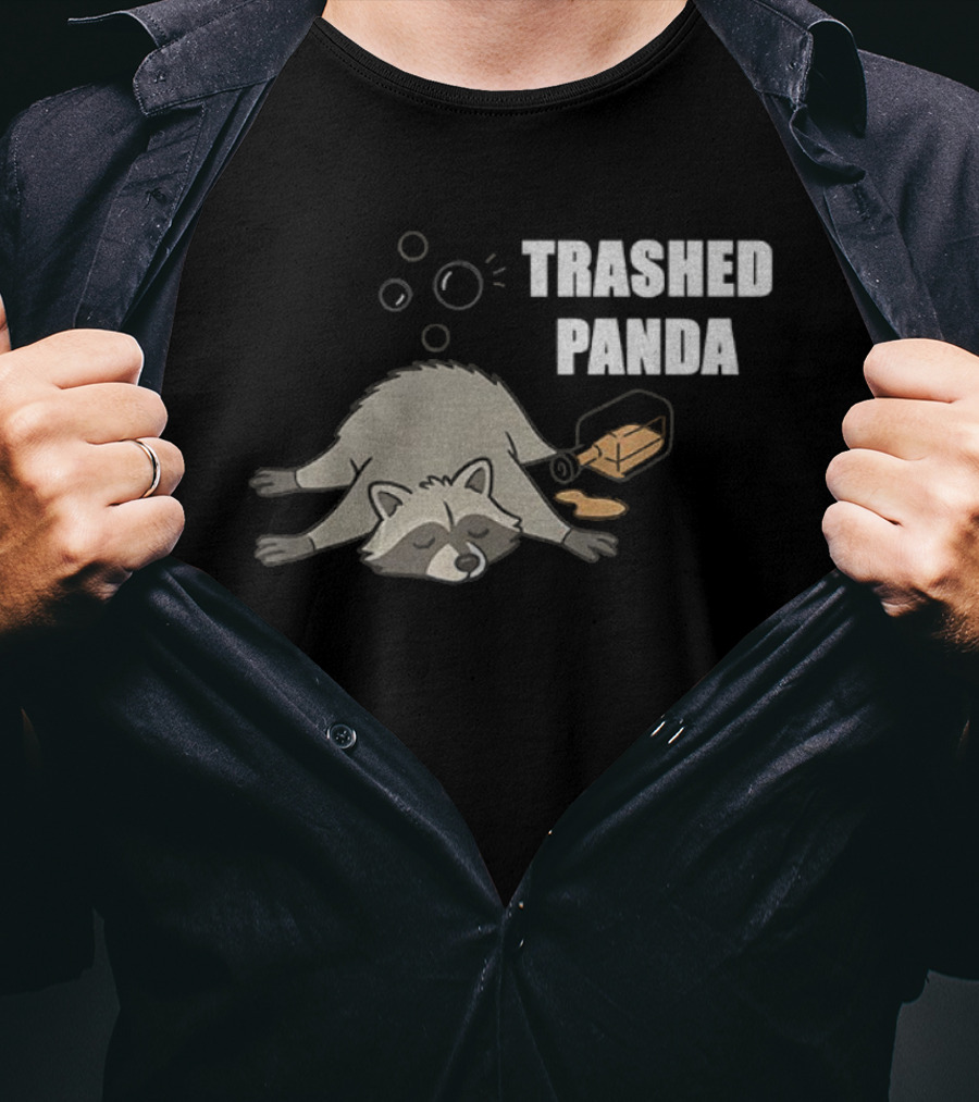 Trashed Panda Raccoon True Story Virginia Liquor Adventure T-Shirt