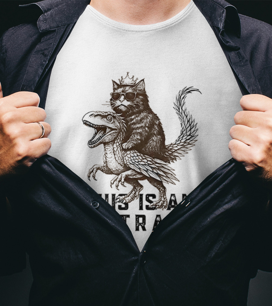 Dungeon Crawler Carl This Is An Outrage Cat Riding Dinosaur T-Shirt