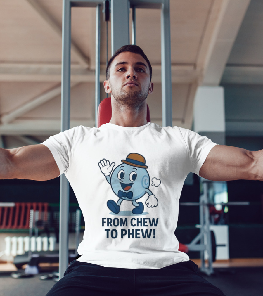 From Chew To Phew Science Mascot With Hat Bowtie And Shoes T-Shirt