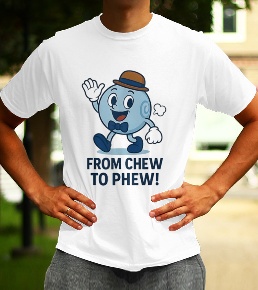 From Chew To Phew Science Mascot With Hat Bowtie And Shoes T-Shirt