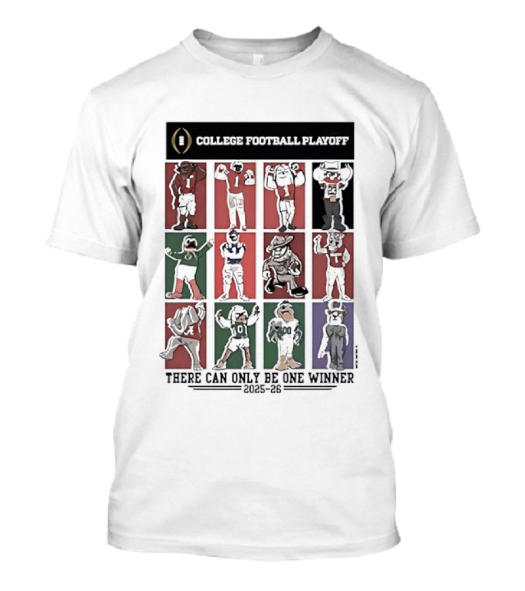 College Football Playoff 12 Team Mascots Showdown Champions идите T-Shirt