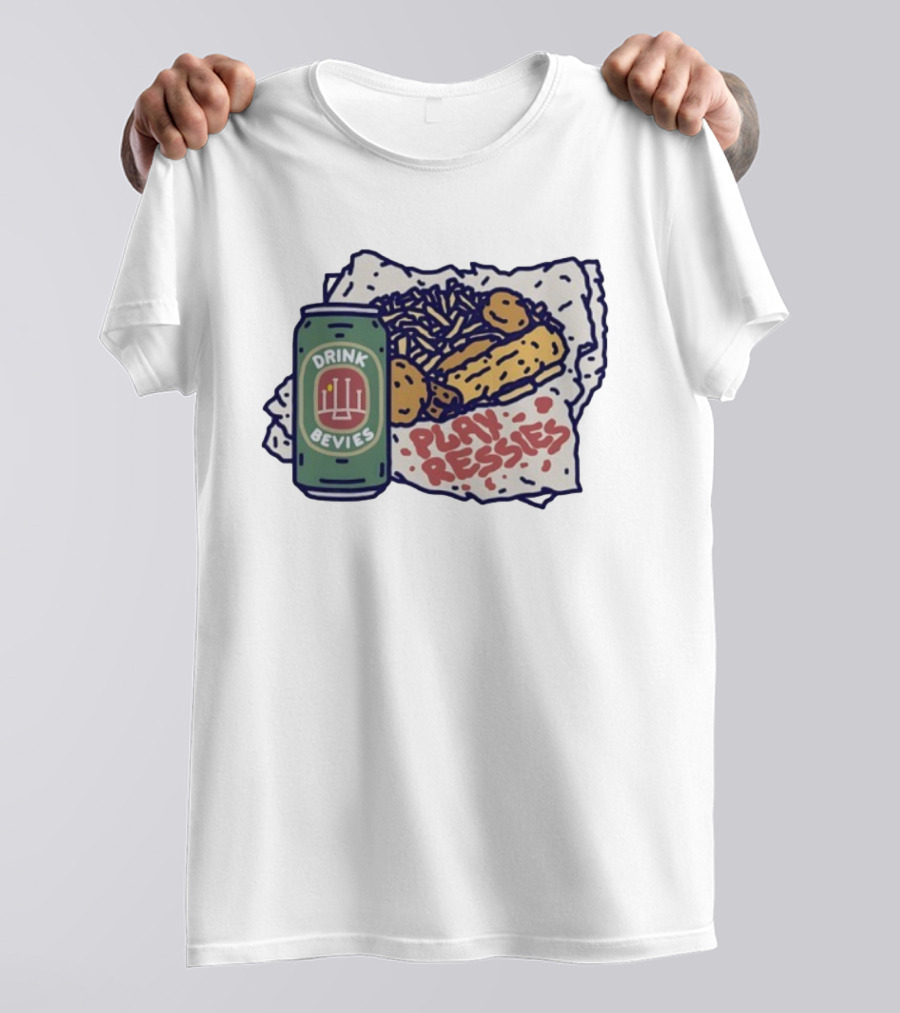 Drink Bevies Play Ressies Fast Food Can And Fries Illustration T-Shirt