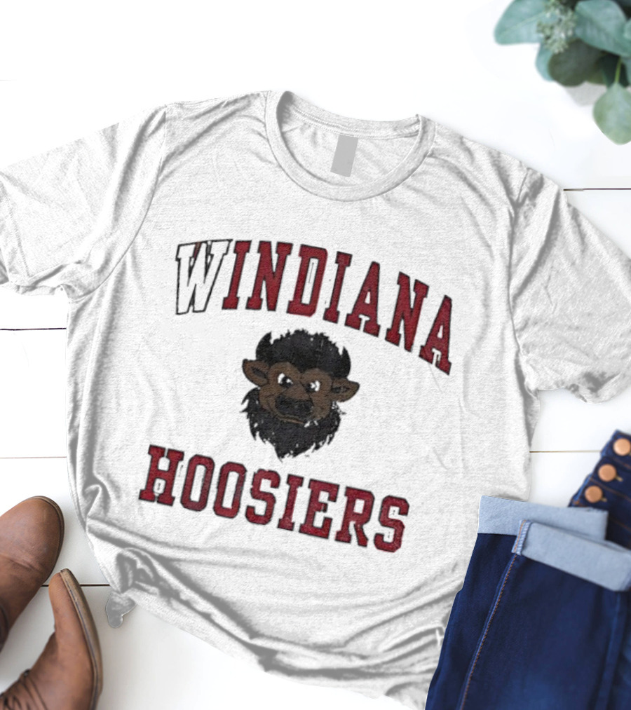 Indiana Hoosiers Vintage Buffalo Head Curved Style T-Shirt