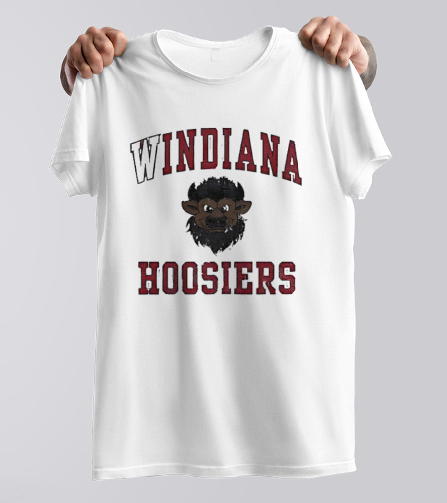 Indiana Hoosiers Vintage Buffalo Head Curved Style T-Shirt
