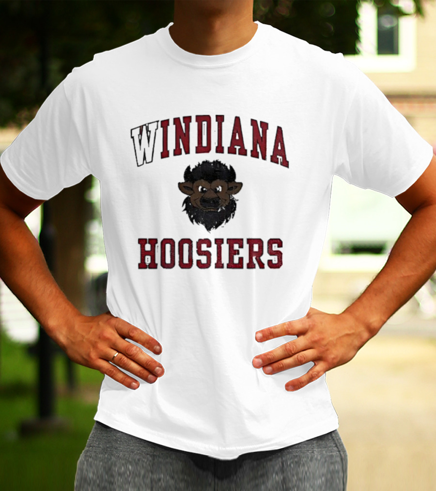 Indiana Hoosiers Vintage Buffalo Head Curved Style T-Shirt