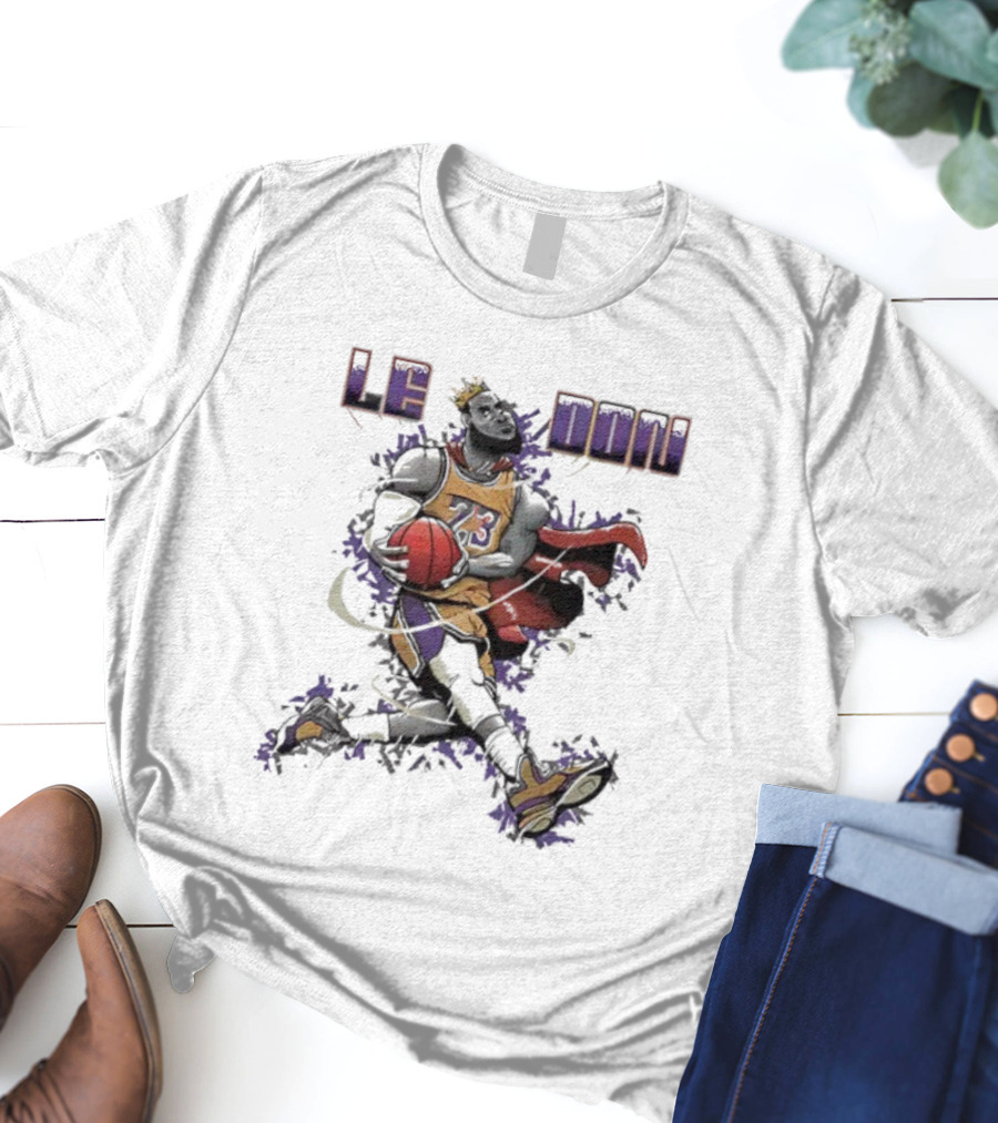 LeBron James Ledon Los Angeles Lakers Basketball Superman Style T-Shirt