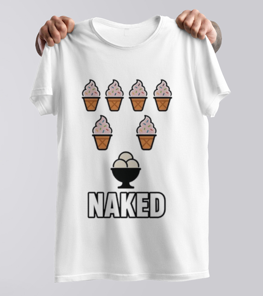 Naked Ice Cream Cones Sprinkles Bowl T-Shirt