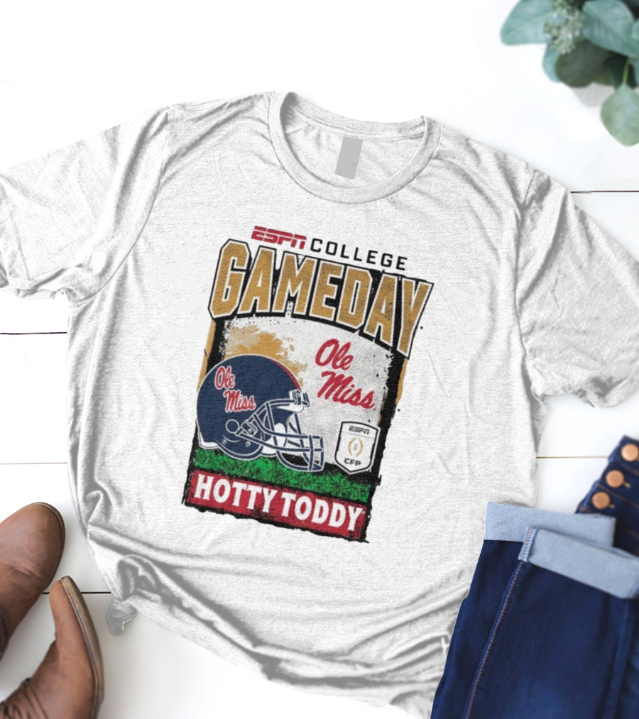 ESPN College Football Gameday Ole Miss Helmet Hotty Toddy CFP T-Shirt