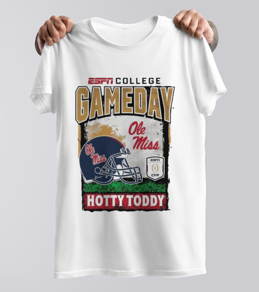 ESPN College Football Gameday Ole Miss Helmet Hotty Toddy CFP T-Shirt