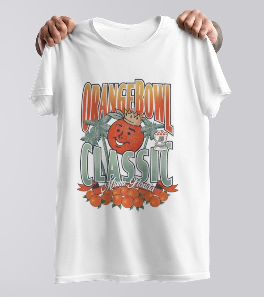 Orange Bowl Classic Miami Crowned Orange Palm Trees Vintage T-Shirt