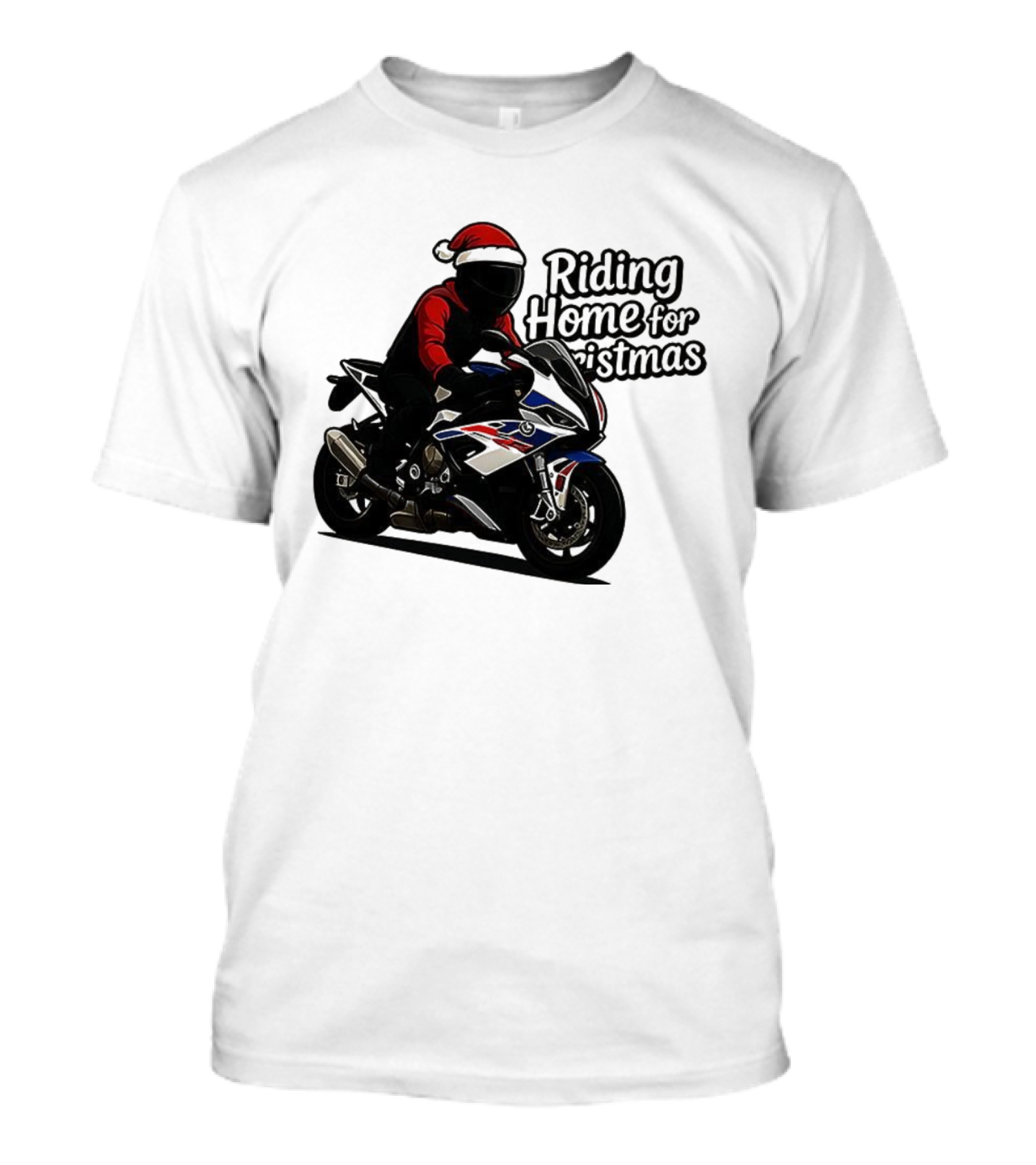 Riding Home For Christmas BMW S1000RR Big Motorbikes T-Shirt