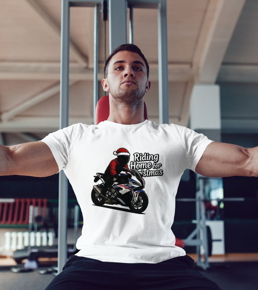 Riding Home For Christmas BMW S1000RR Big Motorbikes T-Shirt