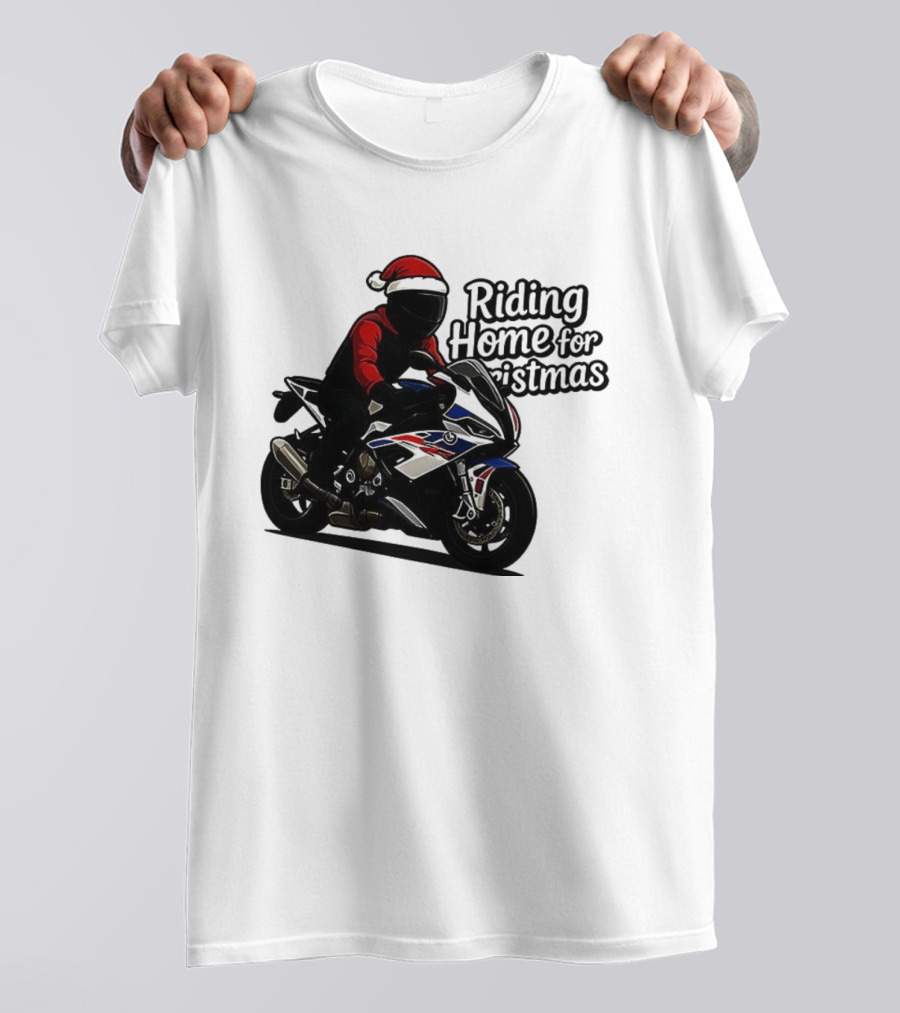 Riding Home For Christmas BMW S1000RR Big Motorbikes T-Shirt