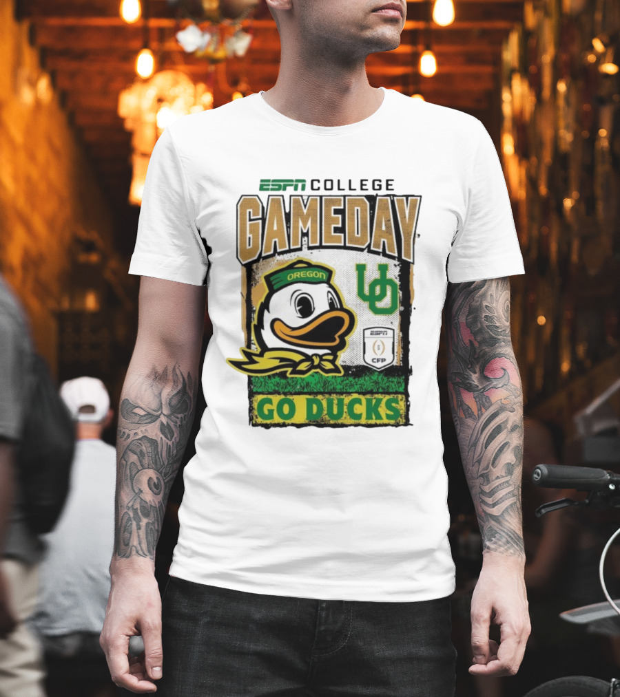 ESPN College Gameday Oregon Ducks UO CFP Go Ducks Mascot T-Shirt