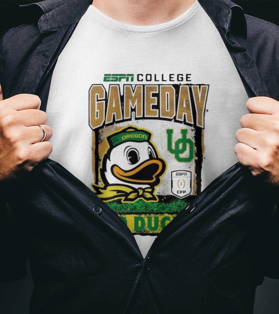ESPN College Gameday Oregon Ducks UO CFP Go Ducks Mascot T-Shirt