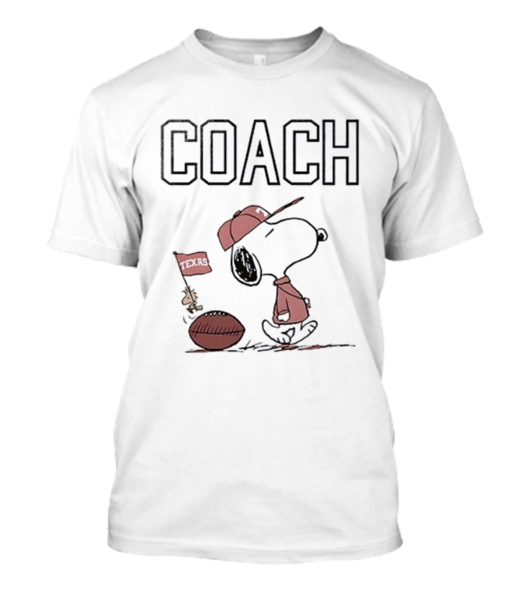 Snoopy Coach Peanuts Woodstock Football Texas Longhorns T-Shirt