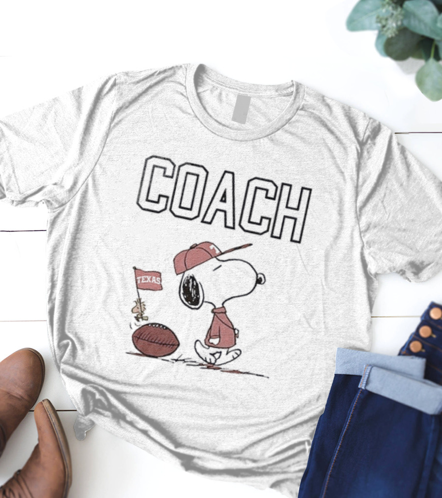 Snoopy Coach Peanuts Woodstock Football Texas Longhorns T-Shirt