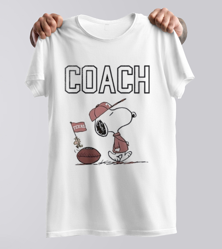 Snoopy Coach Peanuts Woodstock Football Texas Longhorns T-Shirt