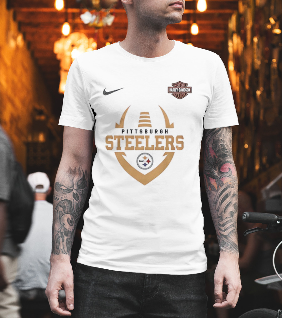 Pittsburgh Steelers Harley Davidson Cycles Live To Ride Snoopy Nike T-Shirt