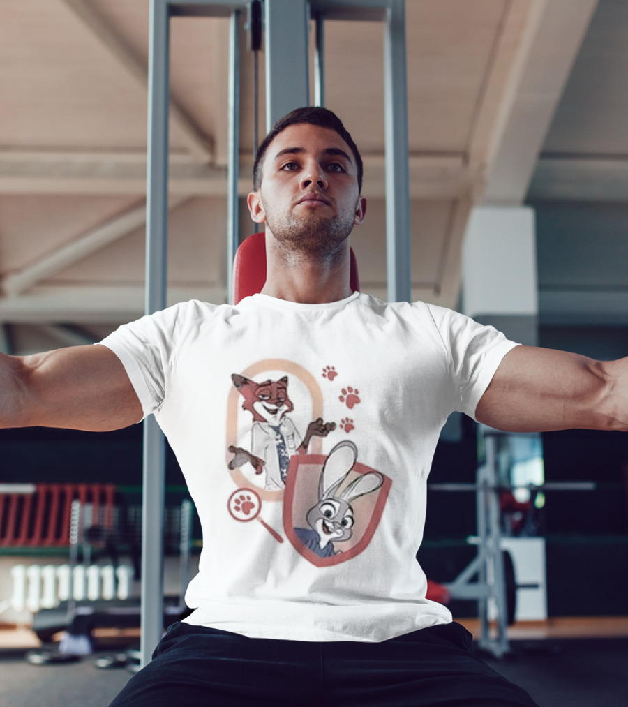 Zootopia 2 Anyone Can Be Anything Cartoon Characters Fox And Bunny Detective Badge T-Shirt