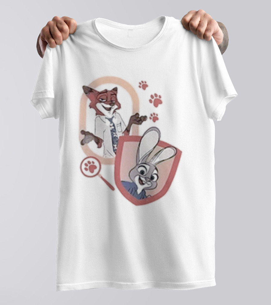 Zootopia 2 Anyone Can Be Anything Cartoon Characters Fox And Bunny Detective Badge T-Shirt