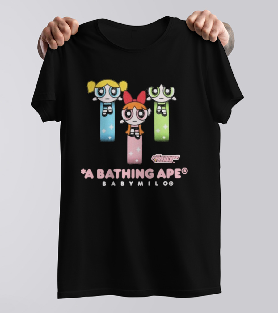 A Bathing Ape Baby Milo X Powerpuff Girls Collaboration Bling Stars T-Shirt